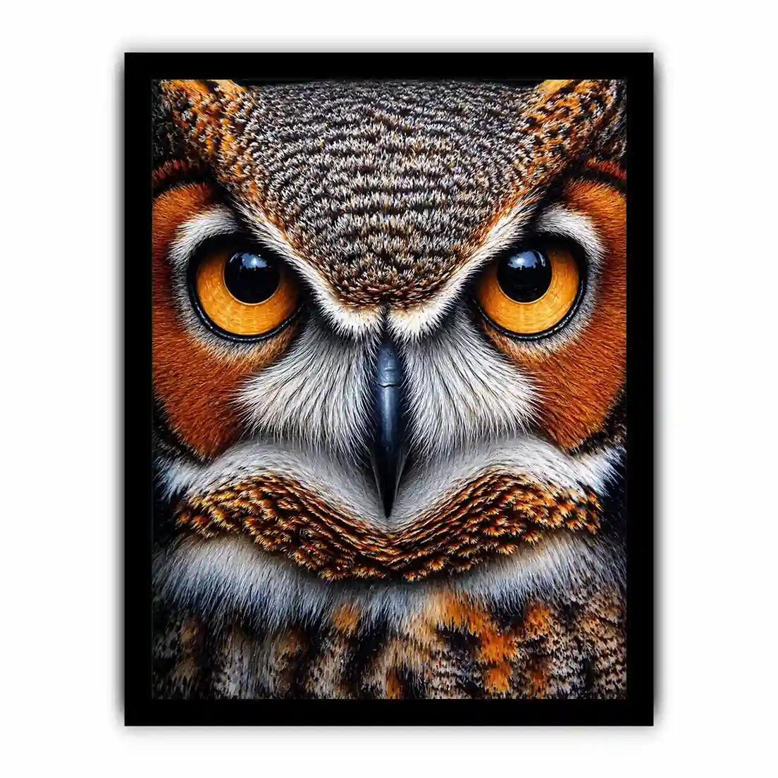 owl close up portrait intense eyes wildlife canvas Canvas Print
