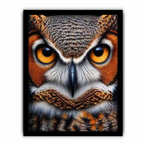 owl close up portrait intense eyes wildlife canvas Canvas Print