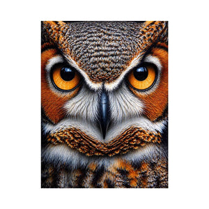 owl close up portrait intense eyes wildlife canvas Canvas Print