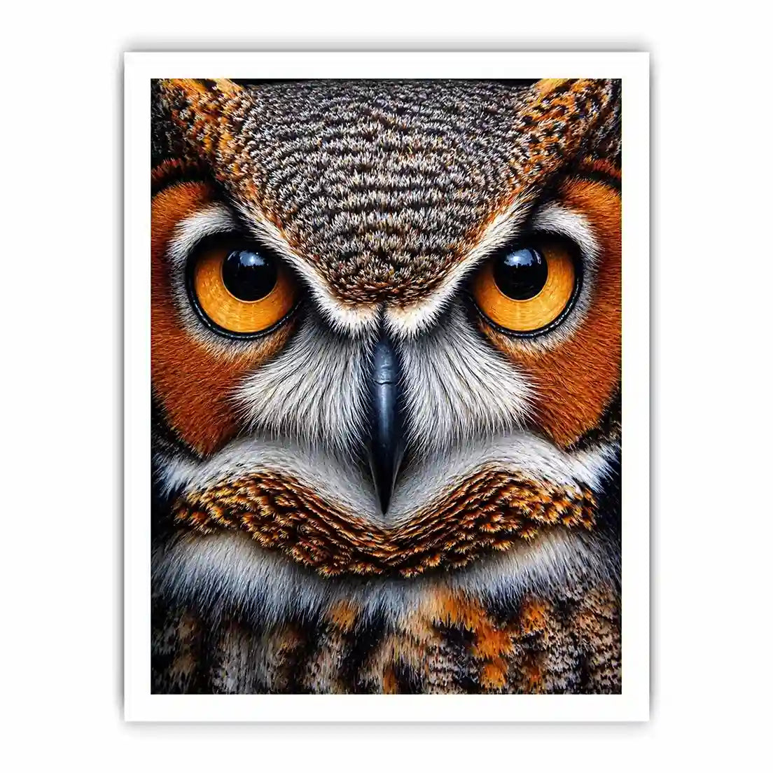 owl close up portrait intense eyes wildlife canvas Canvas Print