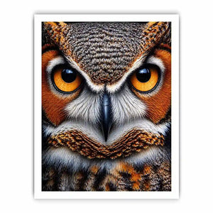 owl close up portrait intense eyes wildlife canvas Canvas Print
