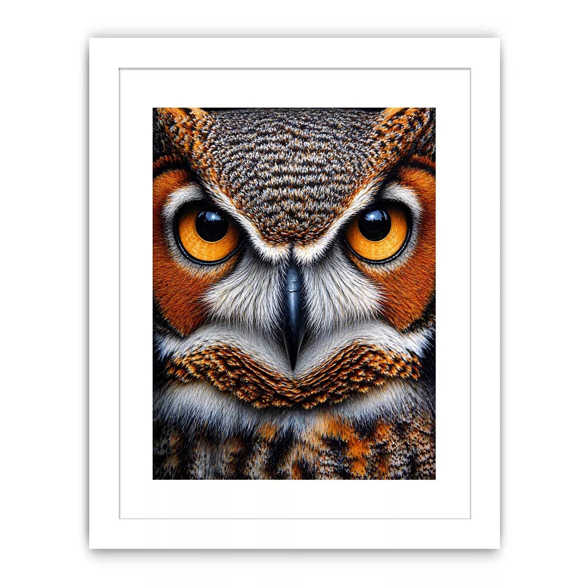 owl close up portrait intense eyes wildlife canvas Canvas Print