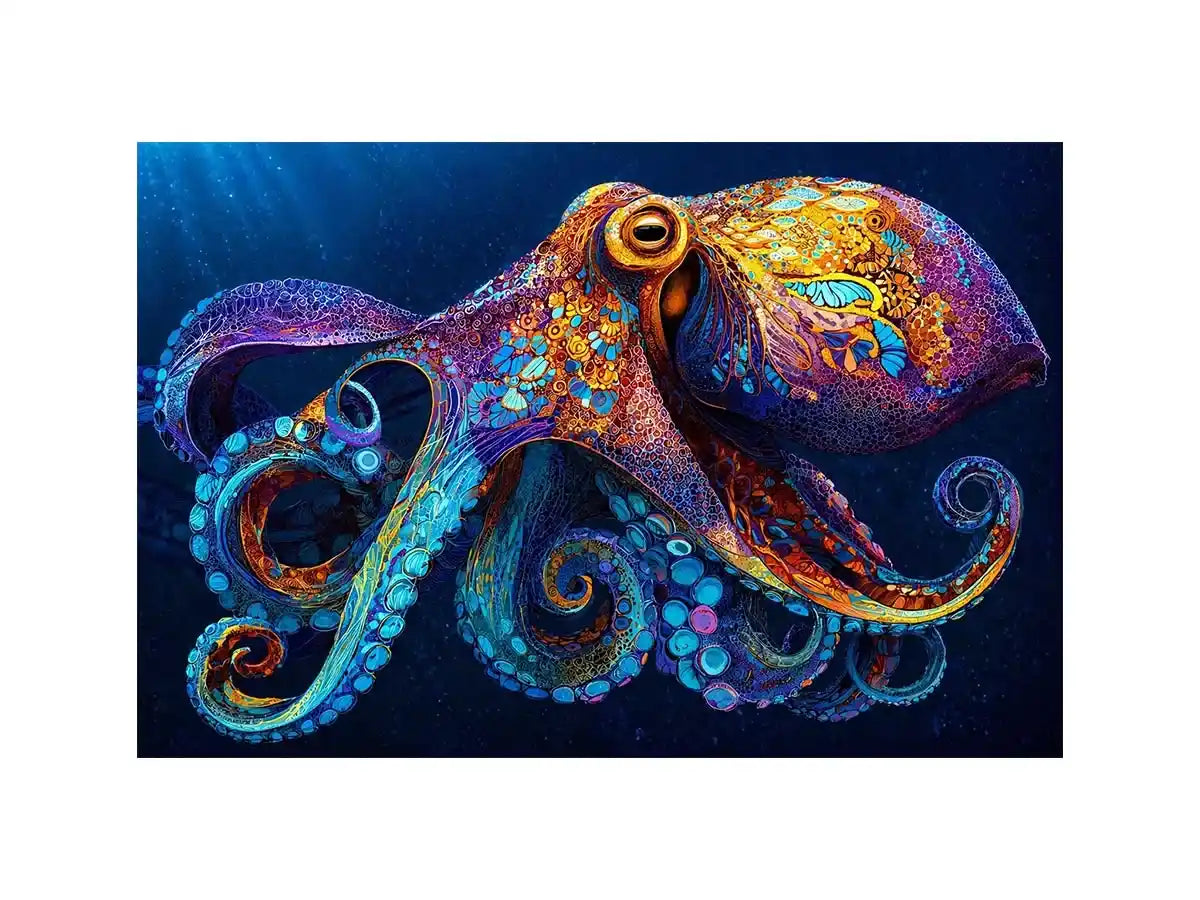 colorful octopus abstract ocean vibrant canvas Canvas Print