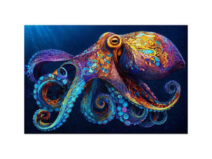 colorful octopus abstract ocean vibrant canvas Canvas Print