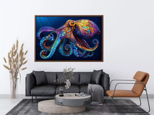 colorful octopus abstract ocean vibrant canvas Canvas Print