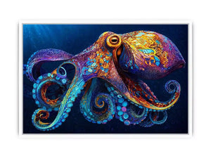 colorful octopus abstract ocean vibrant canvas Canvas Print