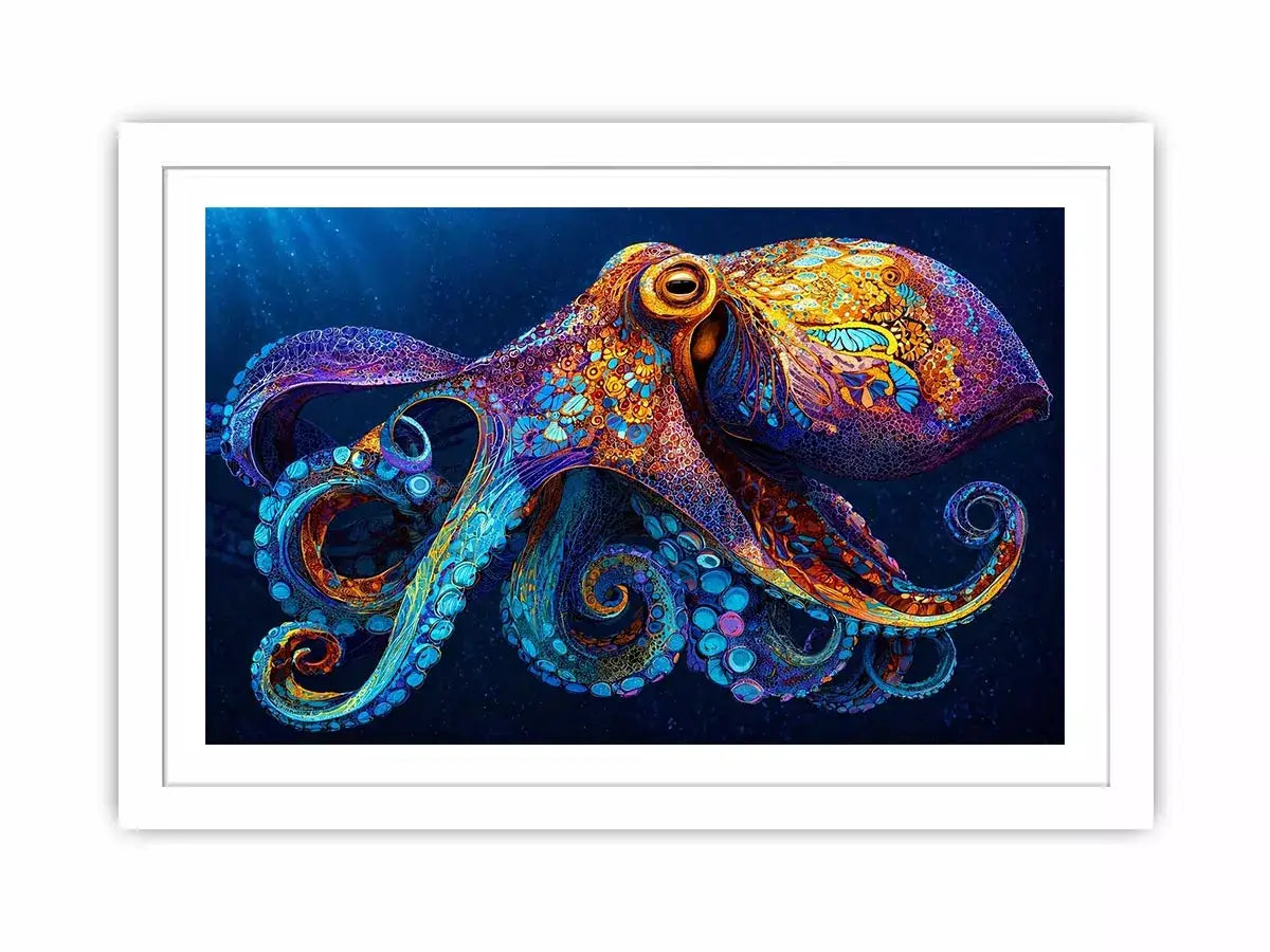 colorful octopus abstract ocean vibrant canvas Canvas Print