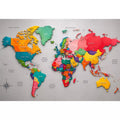 colorful world map Canvas Print modern educational canvas global geography decor