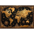 vintage world map gold Canvas Print antique luxury canvas black gold decor