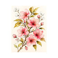 delicate cherry blossom floral Canvas Print in soft pink watercolor style elegant botanical canvas