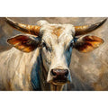 rustic bull portrait wall art textured farmhouse animal canvas decor