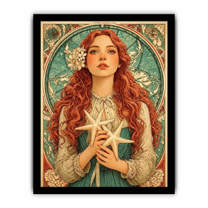 art nouveau woman portrait Canvas Print pastel vintage feminine canvas decor