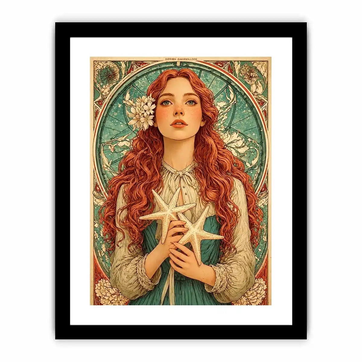 art nouveau woman portrait wall art pastel vintage feminine canvas decor