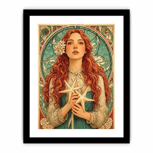 art nouveau woman portrait Canvas Print pastel vintage feminine canvas decor