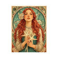 art nouveau woman portrait Canvas Print pastel vintage feminine canvas decor