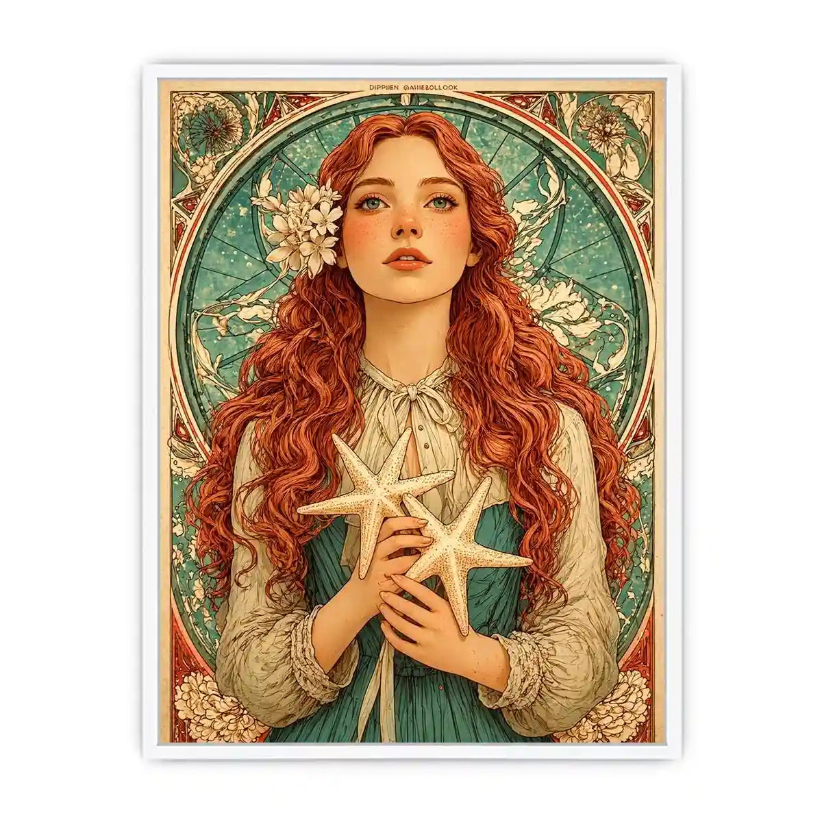 art nouveau woman portrait wall art pastel vintage feminine canvas decor