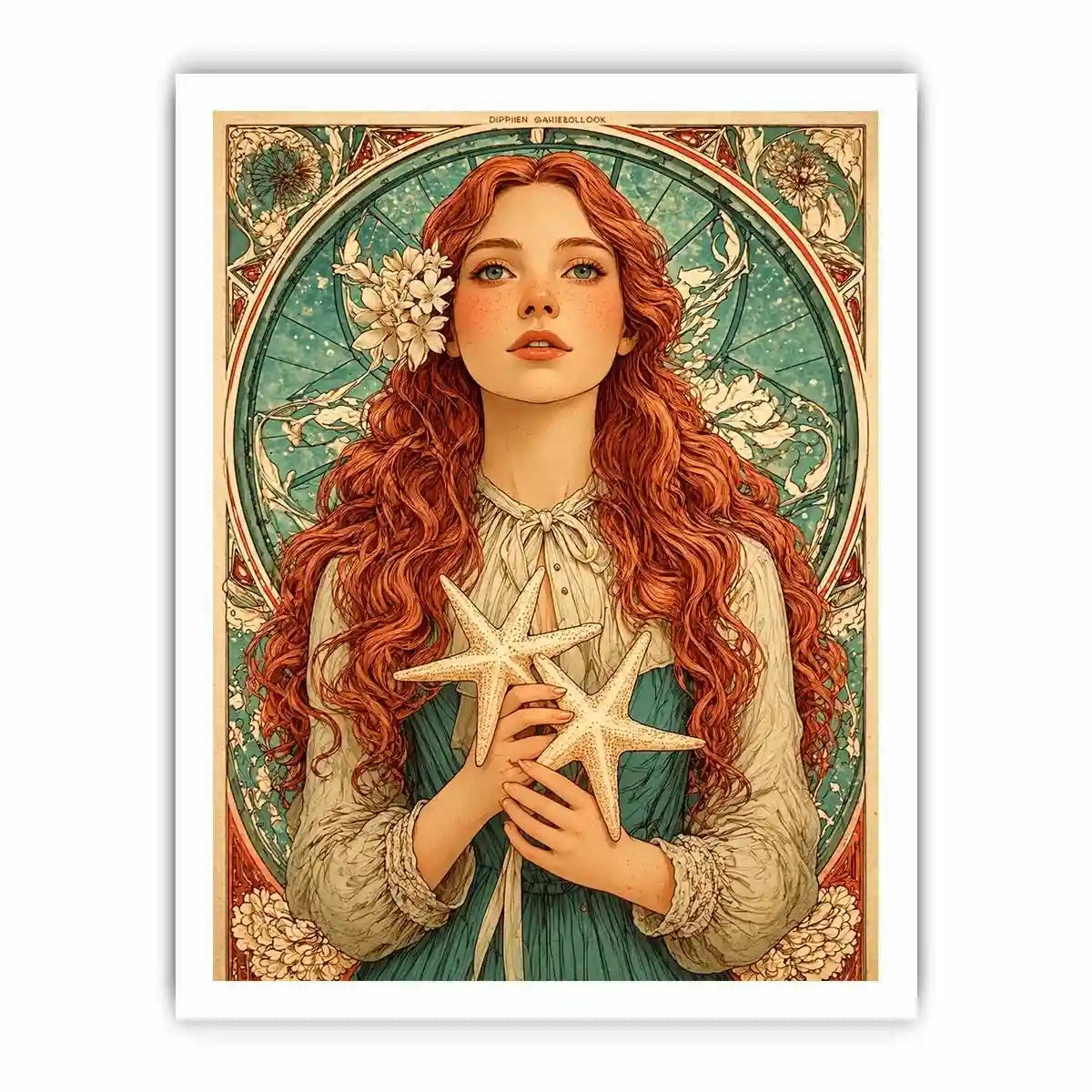 art nouveau woman portrait wall art pastel vintage feminine canvas decor