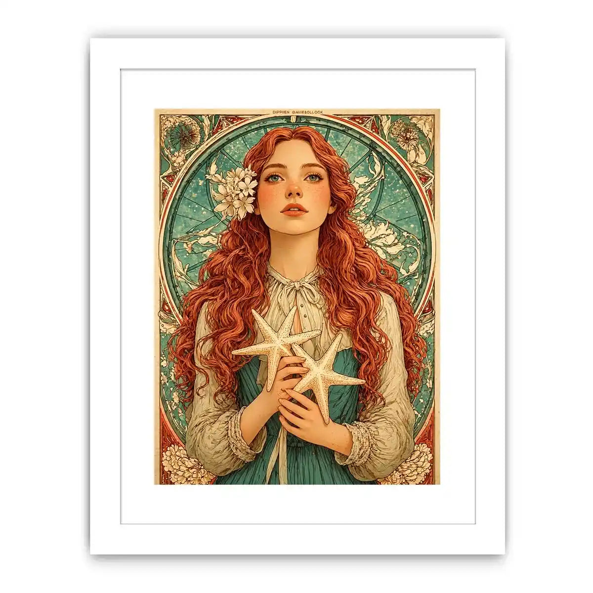 art nouveau woman portrait Canvas Print pastel vintage feminine canvas decor