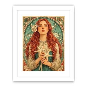 art nouveau woman portrait Canvas Print pastel vintage feminine canvas decor