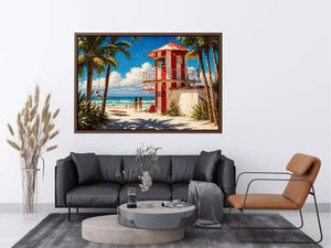 tropical beach lifeguard tower Canvas Print coastal ocean canvas summer decor
