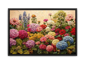vibrant floral garden wall art colorful botanical canvas textured decor