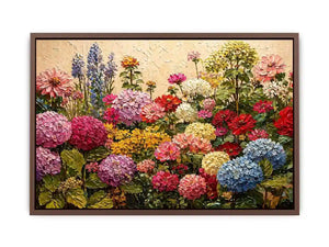 vibrant floral garden wall art colorful botanical canvas textured decor