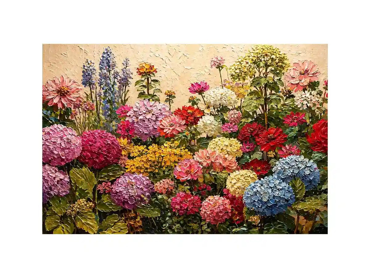 vibrant floral garden wall art colorful botanical canvas textured decor