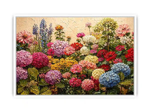 vibrant floral garden wall art colorful botanical canvas textured decor