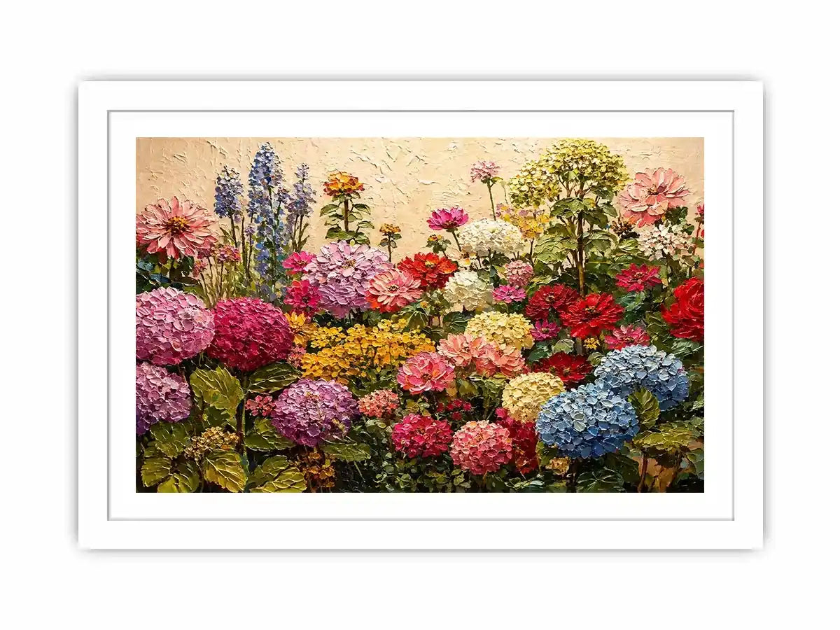vibrant floral garden wall art colorful botanical canvas textured decor