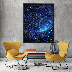abstract galaxy spiral blue wall art cosmic space canvas modern decor