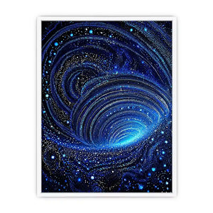 abstract galaxy spiral blue wall art cosmic space canvas modern decor