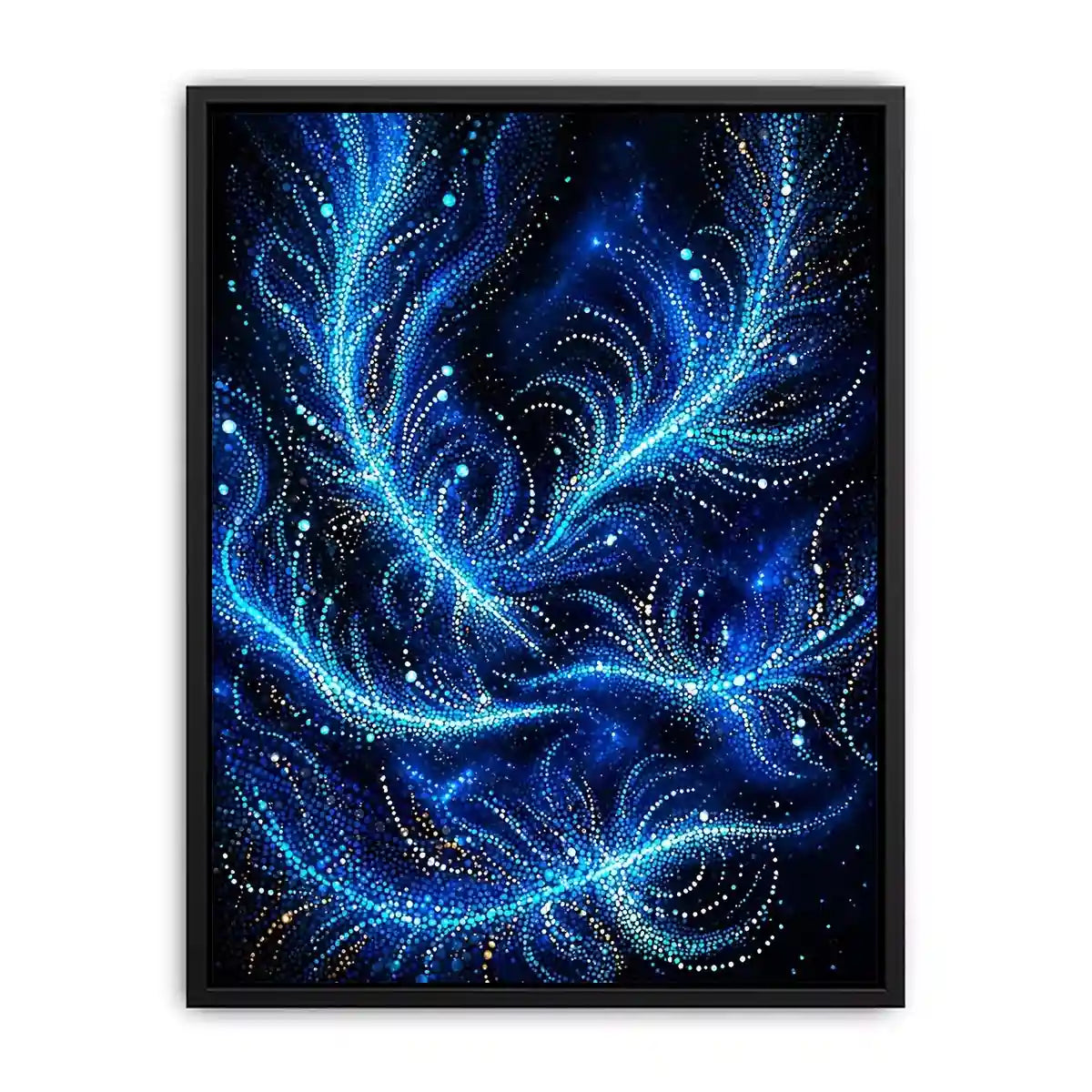 abstract blue light flow Canvas Print cosmic glowing canvas modern decor