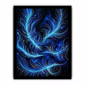 abstract blue light flow Canvas Print cosmic glowing canvas modern decor