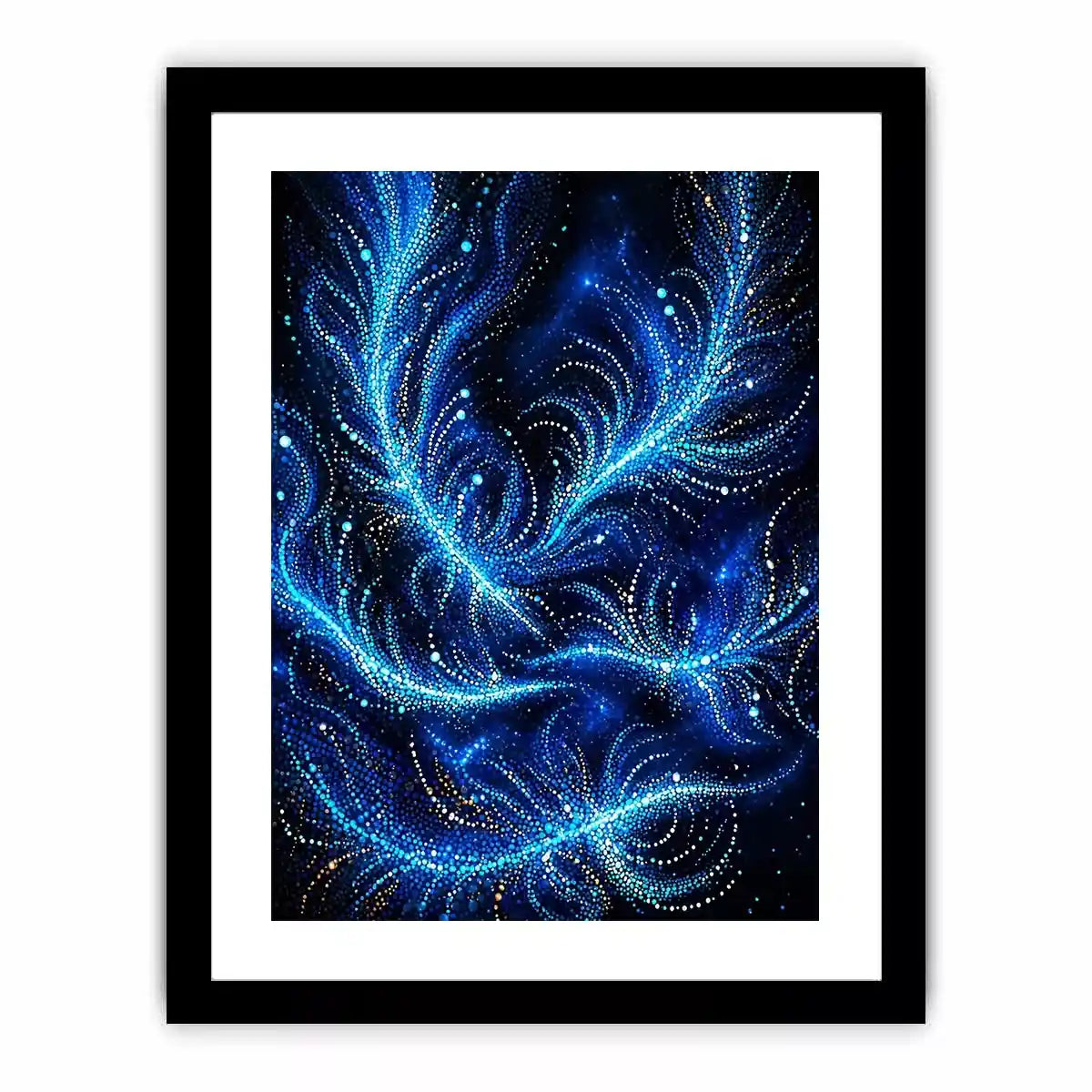 abstract blue light flow Canvas Print cosmic glowing canvas modern decor