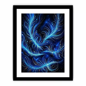 abstract blue light flow Canvas Print cosmic glowing canvas modern decor