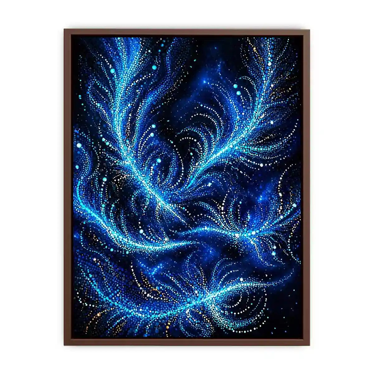 abstract blue light flow Canvas Print cosmic glowing canvas modern decor