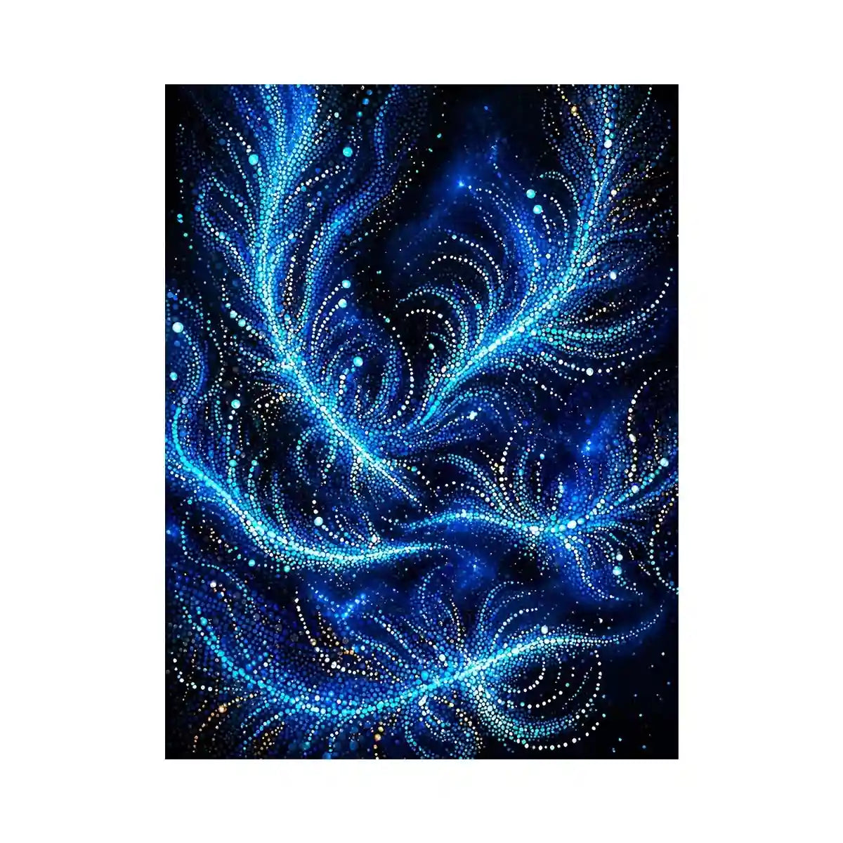 abstract blue light flow Canvas Print cosmic glowing canvas modern decor
