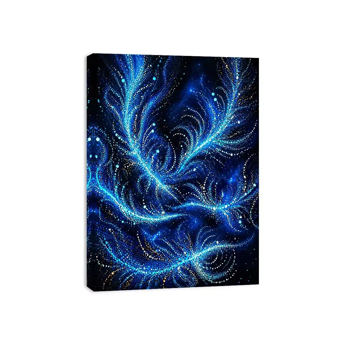abstract blue light flow Canvas Print cosmic glowing canvas modern decor