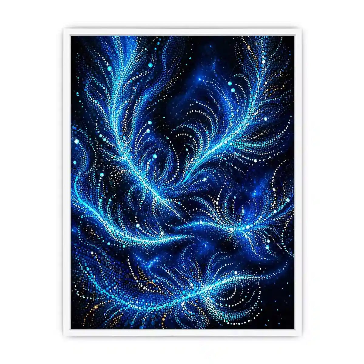 abstract blue light flow Canvas Print cosmic glowing canvas modern decor
