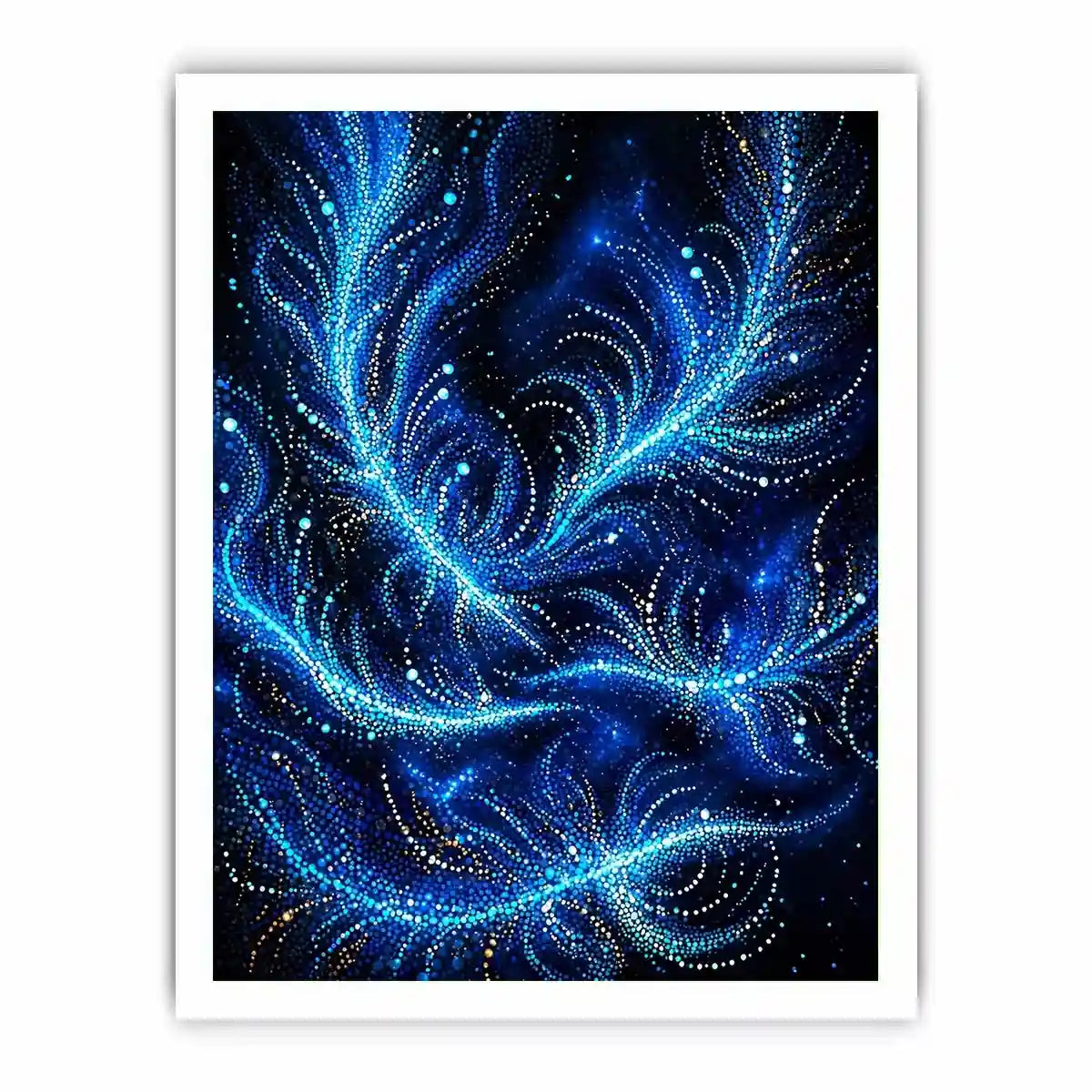 abstract blue light flow Canvas Print cosmic glowing canvas modern decor