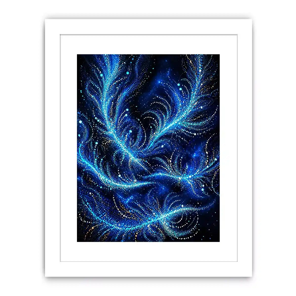 abstract blue light flow Canvas Print cosmic glowing canvas modern decor