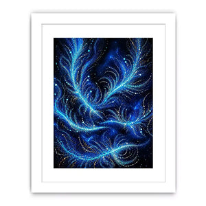 abstract blue light flow Canvas Print cosmic glowing canvas modern decor