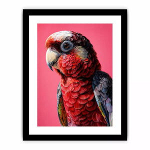modern parrot portrait Canvas Print vibrant red bird canvas tropical decor