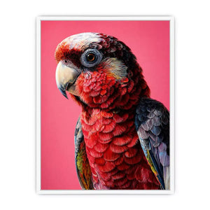 modern parrot portrait Canvas Print vibrant red bird canvas tropical decor