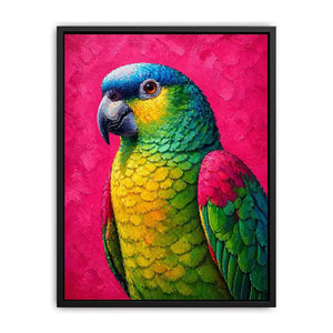 colorful parrot painting Canvas Print tropical vibrant bird canvas decor