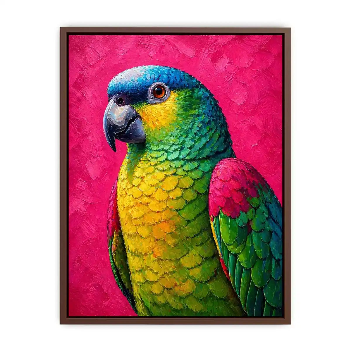 colorful parrot painting Canvas Print tropical vibrant bird canvas decor