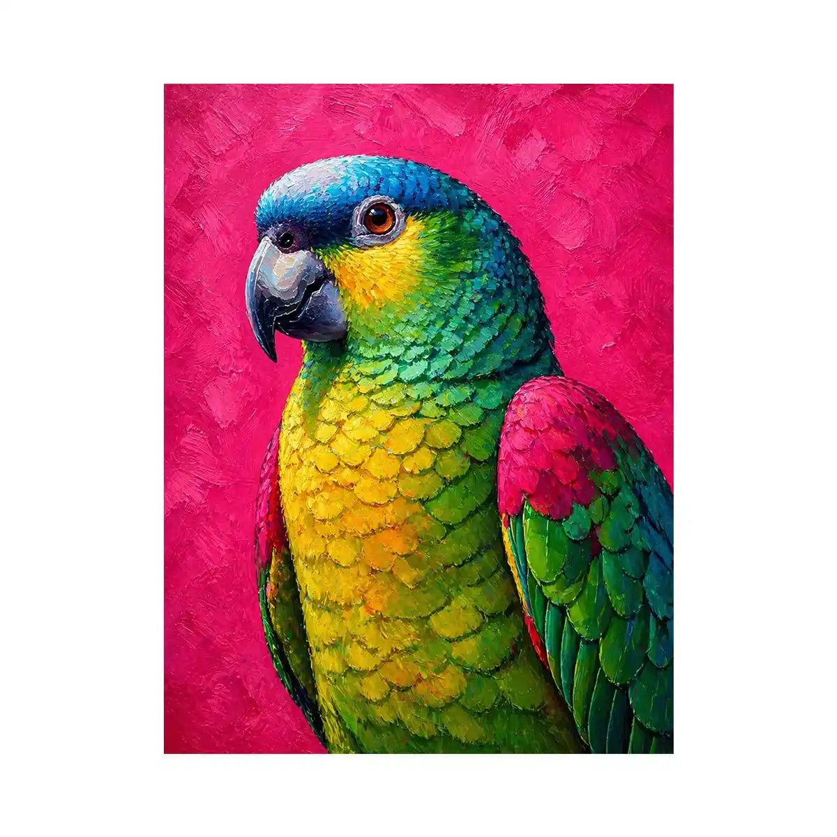 colorful parrot painting Canvas Print tropical vibrant bird canvas decor
