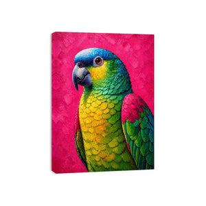 colorful parrot painting Canvas Print tropical vibrant bird canvas decor