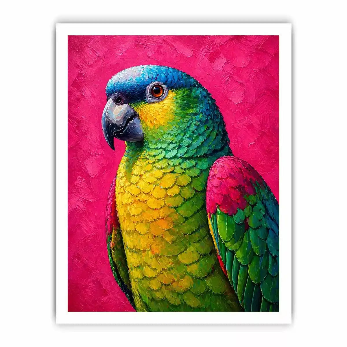 colorful parrot painting Canvas Print tropical vibrant bird canvas decor