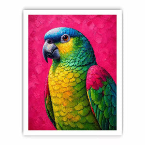 colorful parrot painting Canvas Print tropical vibrant bird canvas decor